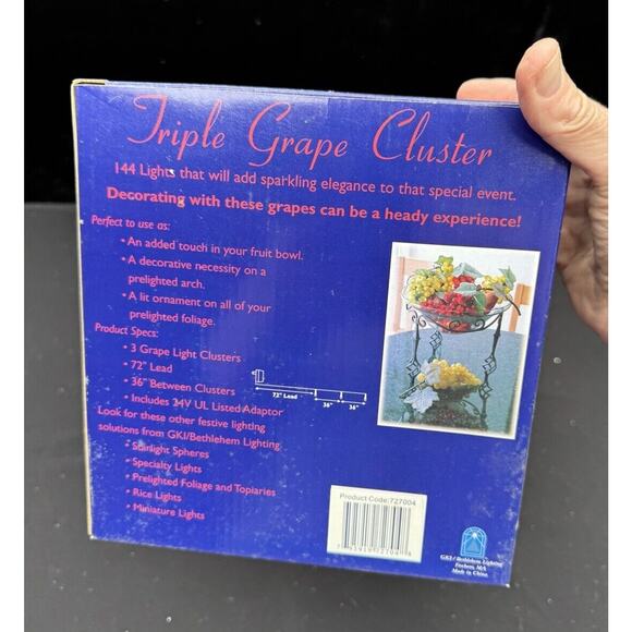 GKI Bethlehem Lighting Green Triple Grape Cluster Lights Original Box *No Plug - Picture 3 of 7